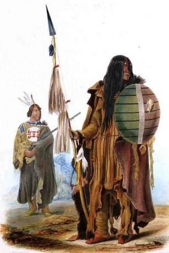 Assiniboin Warriors (Karl Bodmer) Native American Indian