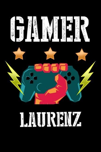 Gamer Laurenz: Liniertes Notizbuch für deinen Vornamen
