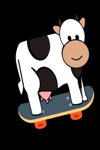 Cow Skateboarding Notebook Journal 120 College Ruled Pages 6 X 9
