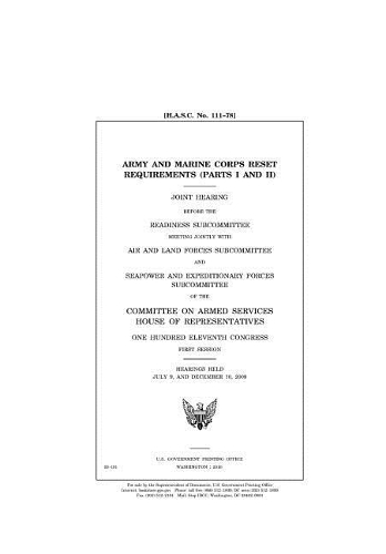 Army and Marine Corps Reset Requirements. PT. I and II