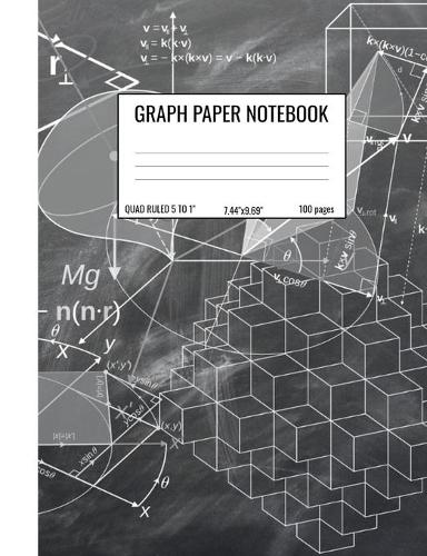 Graph Paper Notebook: Quad Ruled 5 Squares Per Inch Notebook for Students, Math and Science Composition Notebook - Chalkboard Math Symbols