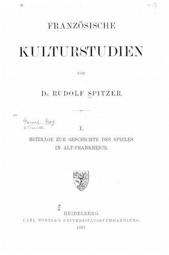 Französische kulturstudien: (German)