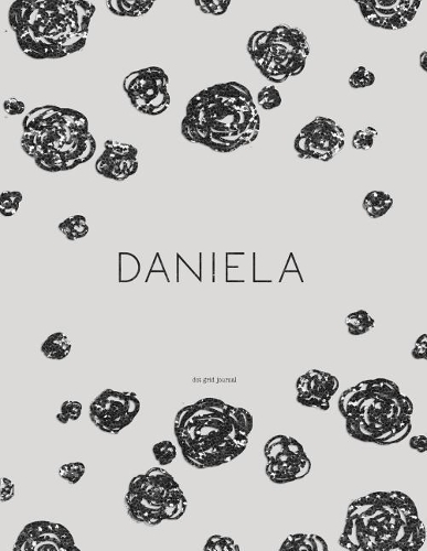 Daniela - Dot Grid Journal: Minimalist Notebook, Grey and Black Floral Softcover 8.5 X 11
