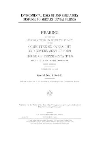 Environmental risks of and regulatory response to mercury dental fillings