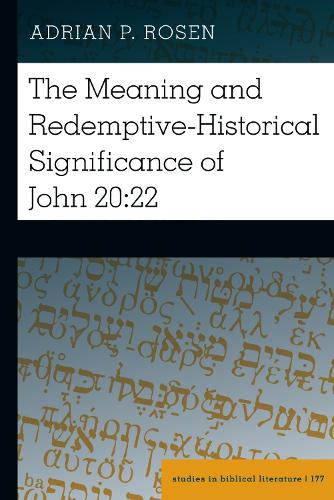 The Meaning and Redemptive-Historical Significance of John 20:22: (177 Studies in Biblical Literature)