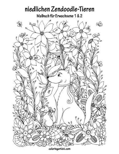 Malbuch mit niedlichen Zendoodle-Tieren für Erwachsene 1 & 2: (Niedlichen Zendoodle-Tieren)