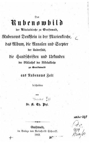 Das Rubenowbild der Nikolaikirche zu Greifswald
