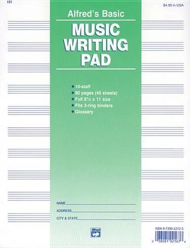 10 Stave Music Writing Pad: Loose Pages (3-Hole Punched for Ring Binders)