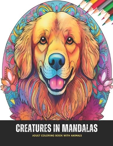 Creatures in Mandalas: Adult Coloring Book with Animals, 50 Pages, 8.5 x 11 inches