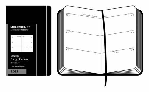 2013 Moleskine Extra Small Black Weekly Horizontal Diary 12
