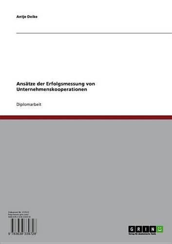 Ansatze Der Erfolgsmessung Von Unternehmenskooperationen