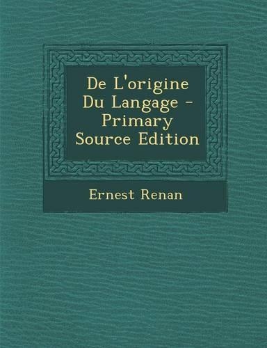 de L'Origine Du Langage