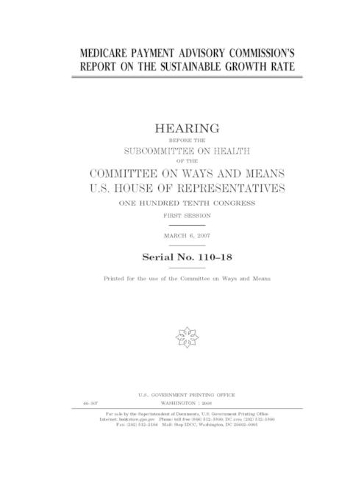 Medicare Payment Advisory Commission's report on the sustainable growth rate