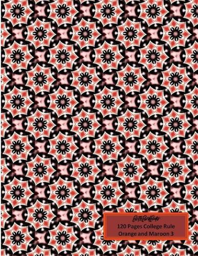 BethBirdBooks 120 Pages College Rule: Orange and Maroon 3