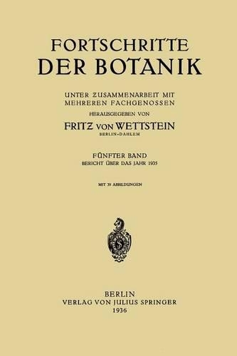 Fortschritte der Botanik: Fünfter Band(German)