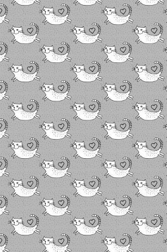 Bullet Journal Notebook for Cat Lovers Flying Cats Pattern 7