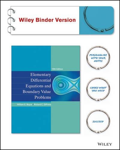 Elementary Differential Equations and Boundary Value Problems 10e Binder Ready Version + Wileyplus Registration Card