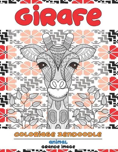 Coloriage Zendoodle - Grande image - Animal - Girafe