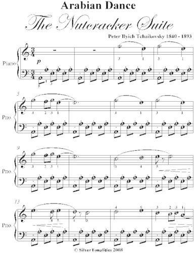 Arabian Dance Nutcracker Suite Easy Piano Sheet Music