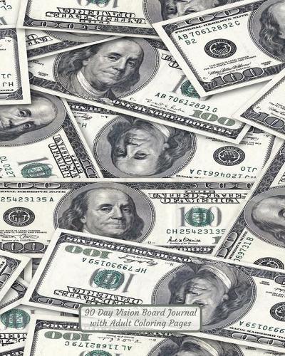 90 Day Vision Board Journal with Adult Coloring Pages