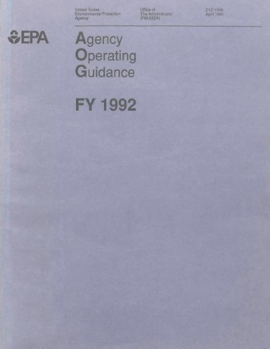 Agency Operating Guidance Fy 1992