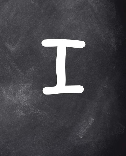 Monogram I School Composition Book Personalized Letter I Chalkboard 130 Pages