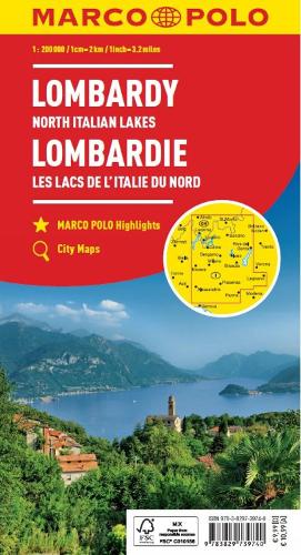 Lombardy Marco Polo Map (North Italian Lakes)