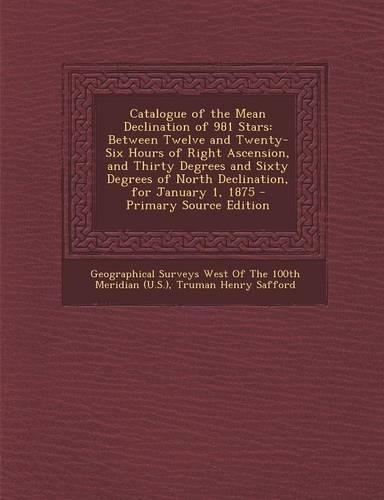 Catalogue of the Mean Declination of 981 Stars