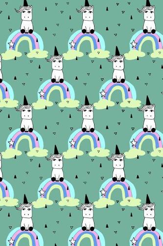 Bullet Journal Notebook Little Unicorns on Rainbows Pattern 4