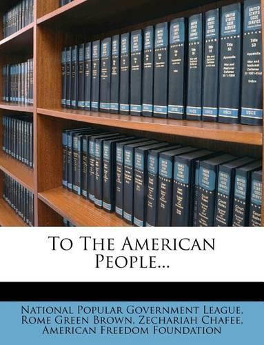 To the American People...