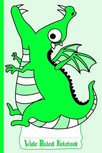 Green Hungry Dragon Wide Ruled Notebook