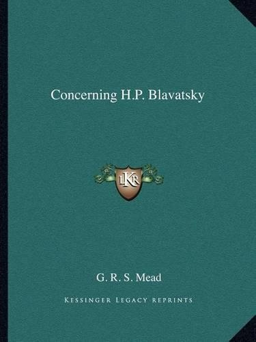 Concerning H.P. Blavatsky