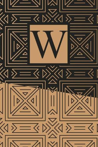W: Art Deco Initial W Monogram Notebook, W Monogrammed Journal Gift