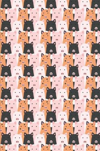 Pig Pattern - Black White Pink