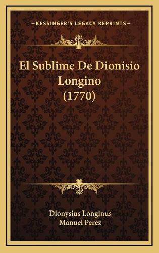 El Sublime De Dionisio Longino (1770)