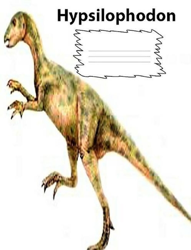 Hypsilophodon Dinosaur wide ruled lined paper Composition Book