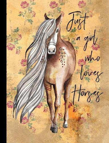 Just a Girl Who Loves Horses Yellow Floral Composition Notebook - 4x4 Quad Rule: Composition Notebook, 4x4 Quad Rule Graph Paper for School / Work / Journaling(3 Horses and Flowers Notebook)