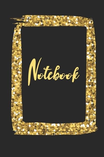 Notebook: Faux Gold Glitter Notebook Wide Ruled Lined Journal 6x9 Inch ( Legal ruled ) Family Anniversary Party Gift Idea Holidays Mom Dad or Kids