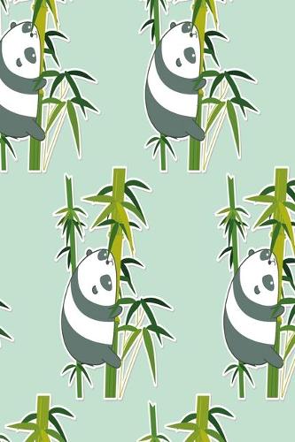 Notizbuch Pandas mit Bambus: Panda Notizbuch modernes und auffälliges Notizbuch kariert 120 karierte Seiten Din A5 perfekt als Notizheft, Tagebuch und Journal Geschenk