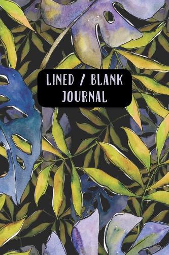Lined / Blank Journal: Watercolor Blue Tropical Leaves Desk Set