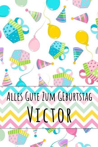 Alles Gute zum Geburtstag Victor: Kariertes Notizbuch mit 5x5 Karomuster für deinen personalisierten Vornamen