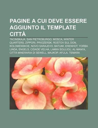Pagine a Cui Deve Essere Aggiunto Il Template Citta