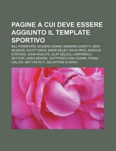 Pagine a Cui Deve Essere Aggiunto Il Template Sportivo