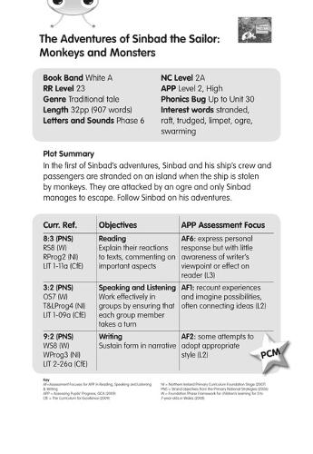 BC White A/2A Monkeys and Monsters Guided Reading Card