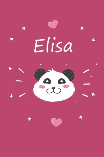 Elisa: Personalisiertes Panda Tage-/Notizbuch mit dem Vornamen Elisa und ganzen 100 linierten Seiten im 6x9 Zoll Format (ca.DIN A5). Optimal als Schreibhef