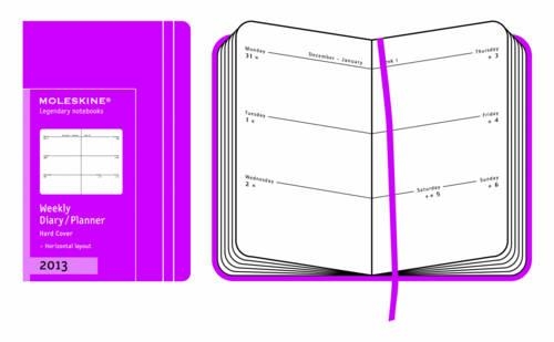 2013 Moleskine Extra Small Dark Pink Weekly Horizontal