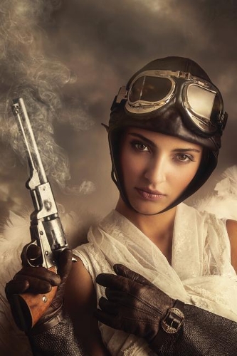 A Hired Gun - Steampunk Grid Notebook