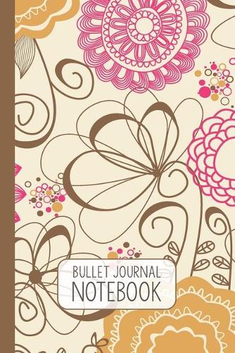 Bullet Journal: Doodle Flower Dotted Grid Notebook with 110 Numbered Pages (6x9 inches)