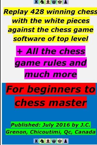 Replay 428 Winning Chess with the White Pieces Against the High Chess Software + All the Chess Rules and Much More