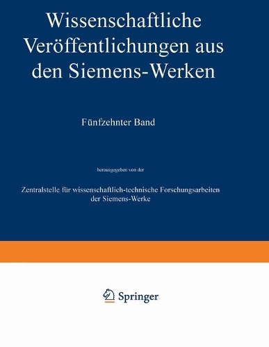 Wissenschaftliche Veröffentlichungen aus den Siemens-Werken